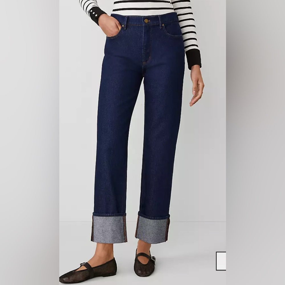 Ann Taylor cuffed straight leg jean size 6 new
